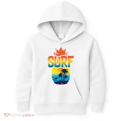 Pineapple Summer Surf Kids Hoodie