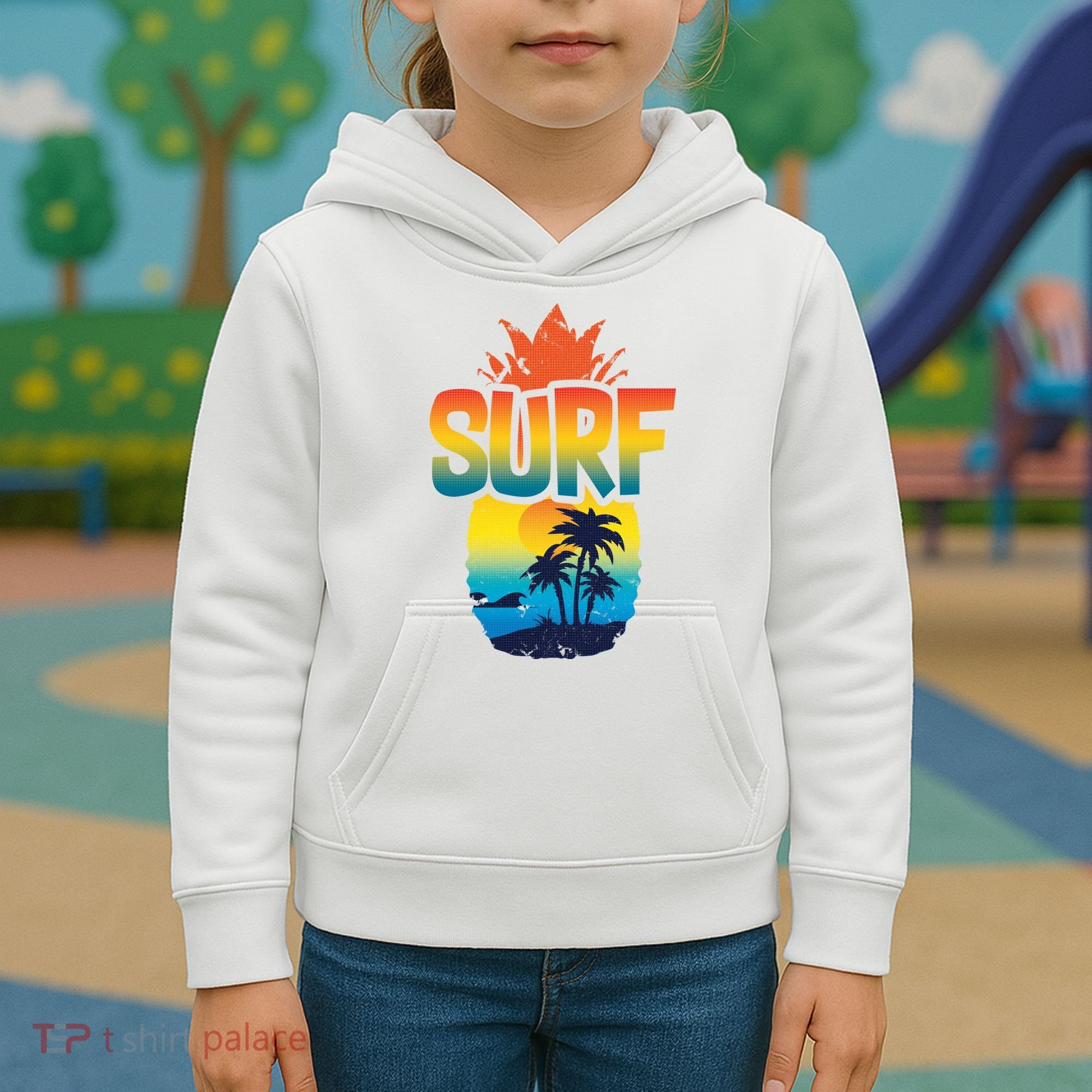 Pineapple Summer Surf Kids Hoodie