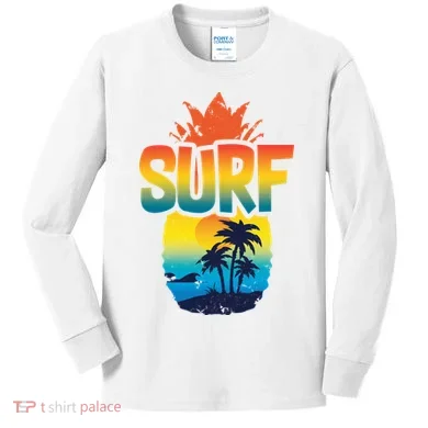 Pineapple Summer Surf Kids Long Sleeve Shirt