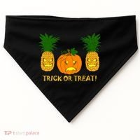 Pineapple Vs. Pumpkin Jack O Lantern USA-Made Doggie Bandana thumb 0