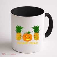 Pineapple Vs. Pumpkin Jack O Lantern Coffee Mug thumb 1