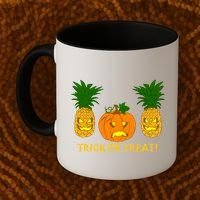 Pineapple Vs. Pumpkin Jack O Lantern Coffee Mug thumb 2