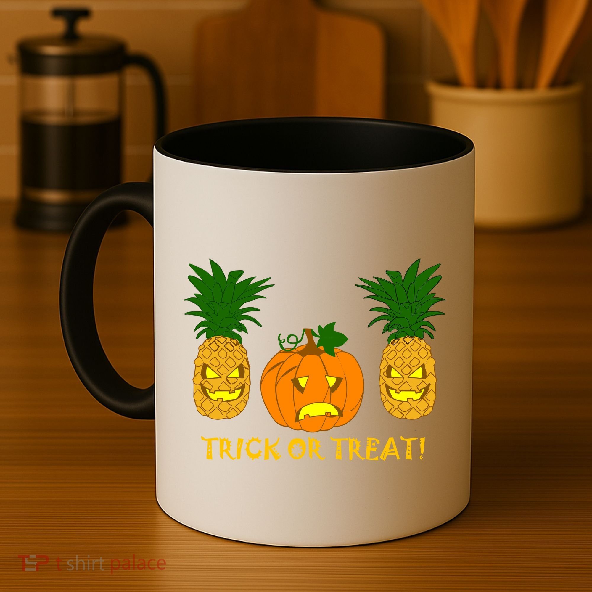 Pineapple Vs. Pumpkin Jack O Lantern Coffee Mug