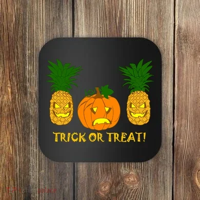 Pineapple Vs. Pumpkin Jack O Lantern Coaster
