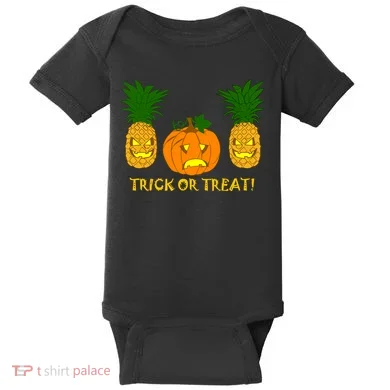 Pineapple Vs. Pumpkin Jack O Lantern Baby Bodysuit