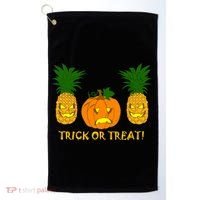 Pineapple Vs. Pumpkin Jack O Lantern Golf Towel thumb 0
