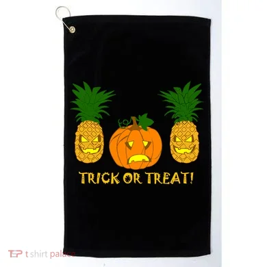 Pineapple Vs. Pumpkin Jack O Lantern Golf Towel