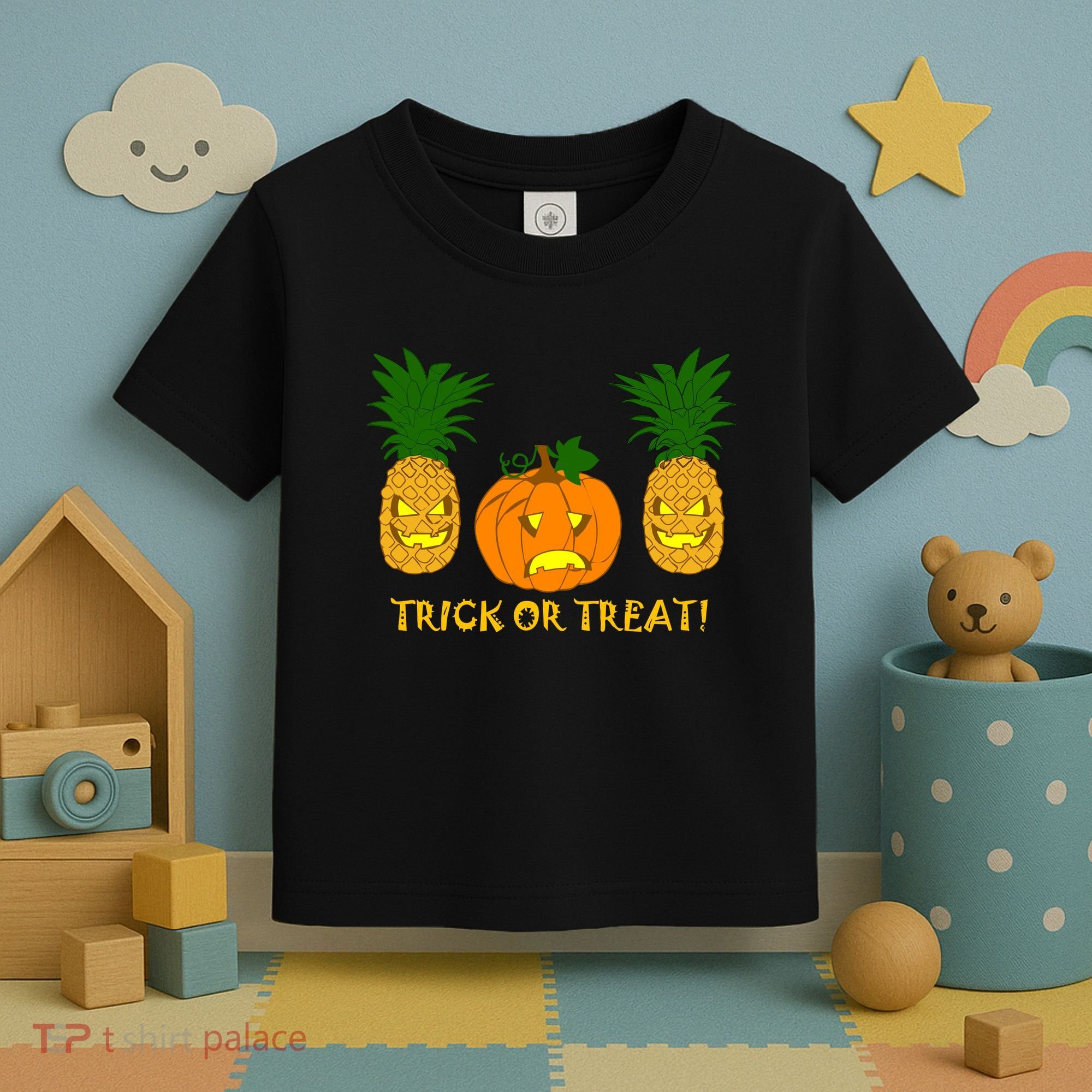 Pineapple Vs. Pumpkin Jack O Lantern Toddler T-Shirt