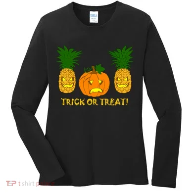 Pineapple Vs. Pumpkin Jack O Lantern Women's Long Sleeve Shirt