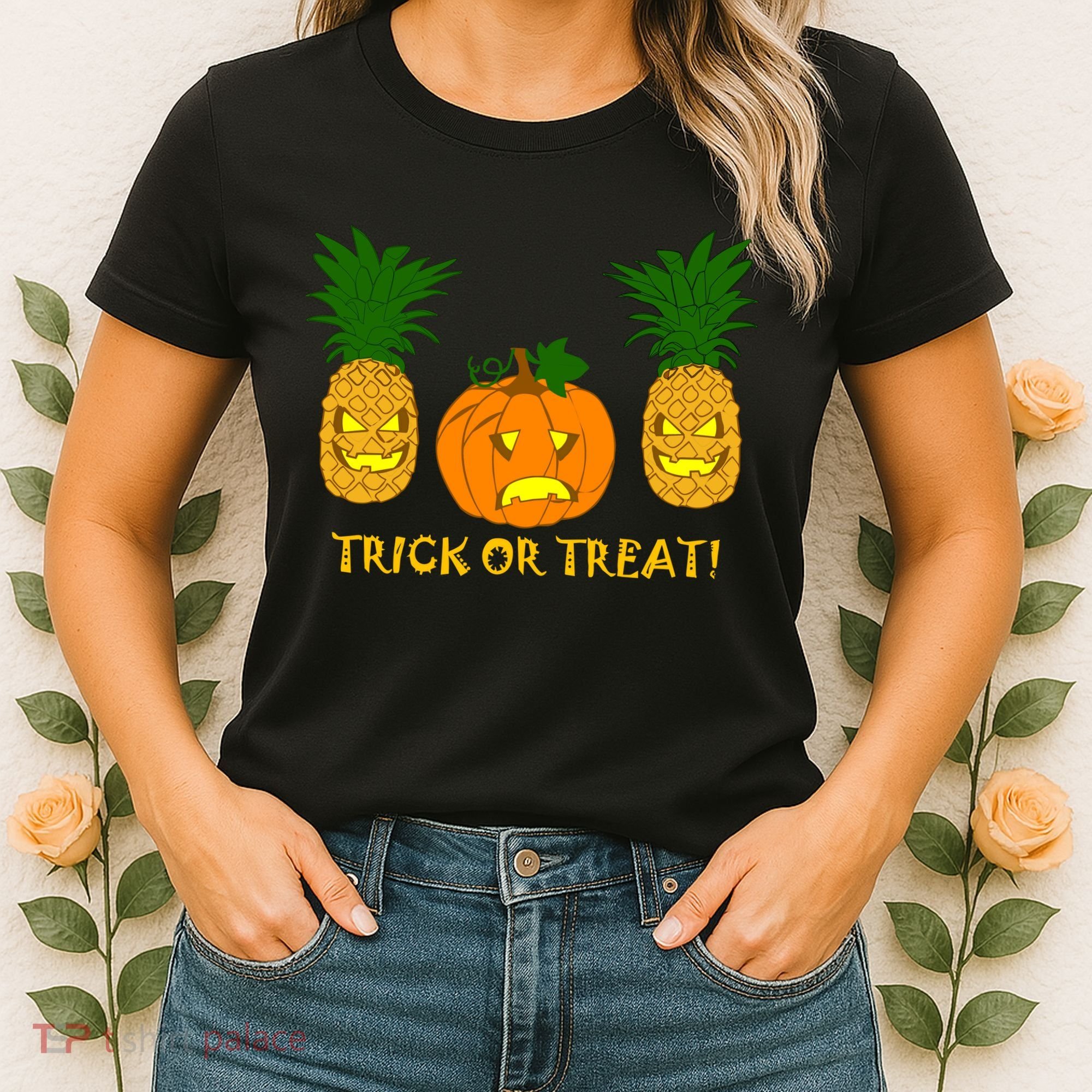 Pineapple Vs. Pumpkin Jack O Lantern Women's T-Shirt