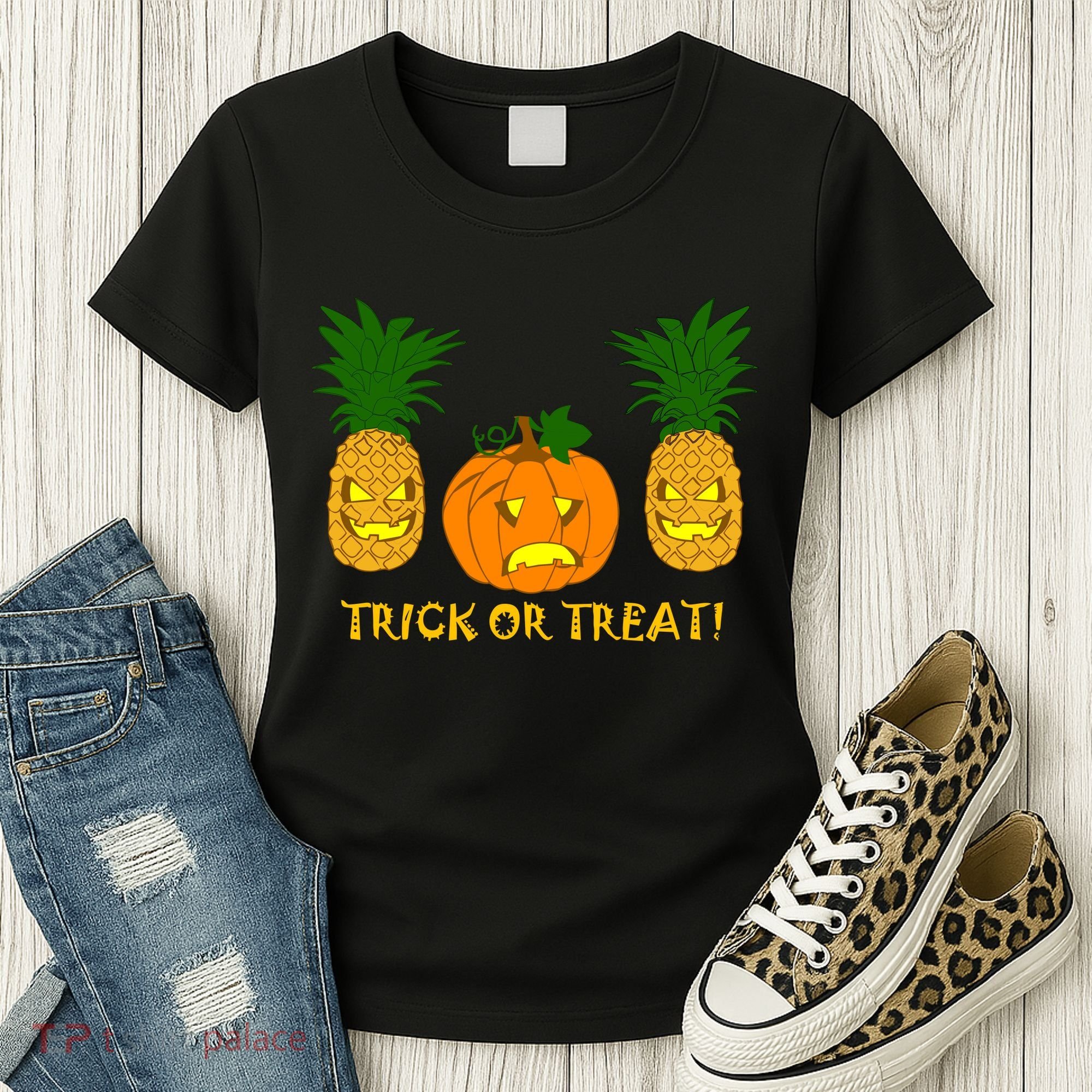 Pineapple Vs. Pumpkin Jack O Lantern Women's T-Shirt