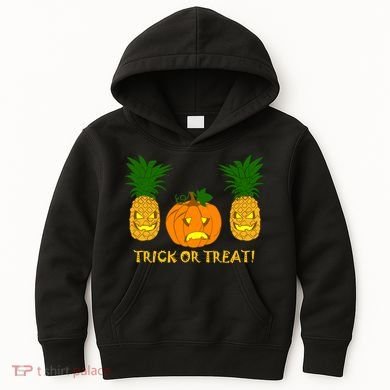 Pineapple Vs. Pumpkin Jack O Lantern Kids Hoodie