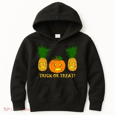 Pineapple Vs. Pumpkin Jack O Lantern Kids Hoodie