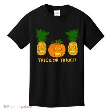 Pineapple Vs. Pumpkin Jack O Lantern Kids T-Shirt