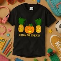 Pineapple Vs. Pumpkin Jack O Lantern Kids T-Shirt thumb 3
