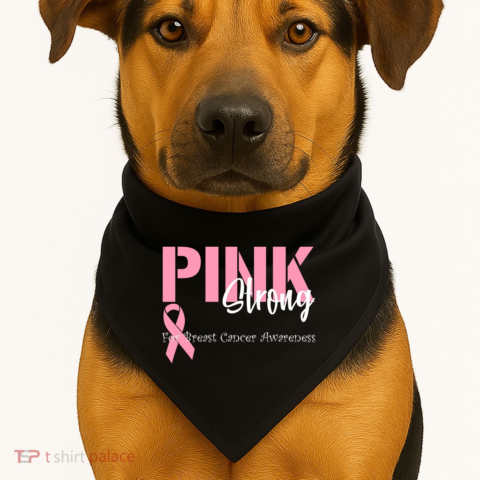 Pink And Strong Breast Cancer Awareness USA-Made Doggie Bandana