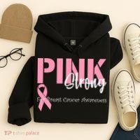 Pink And Strong Breast Cancer Awareness Hoodie thumb 4