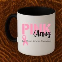 Pink And Strong Breast Cancer Awareness Coffee Mug thumb 2