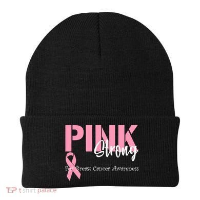 Pink And Strong Breast Cancer Awareness Beanie