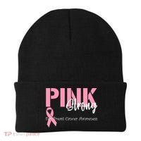 Pink And Strong Breast Cancer Awareness Beanie thumb 0