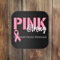 Pink And Strong Breast Cancer Awareness Coaster thumb 0