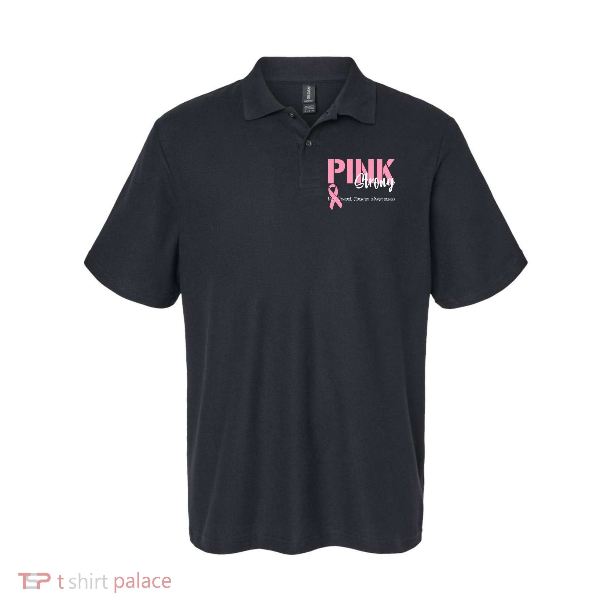 Pink And Strong Breast Cancer Awareness Polo