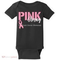 Pink And Strong Breast Cancer Awareness Baby Bodysuit thumb 0