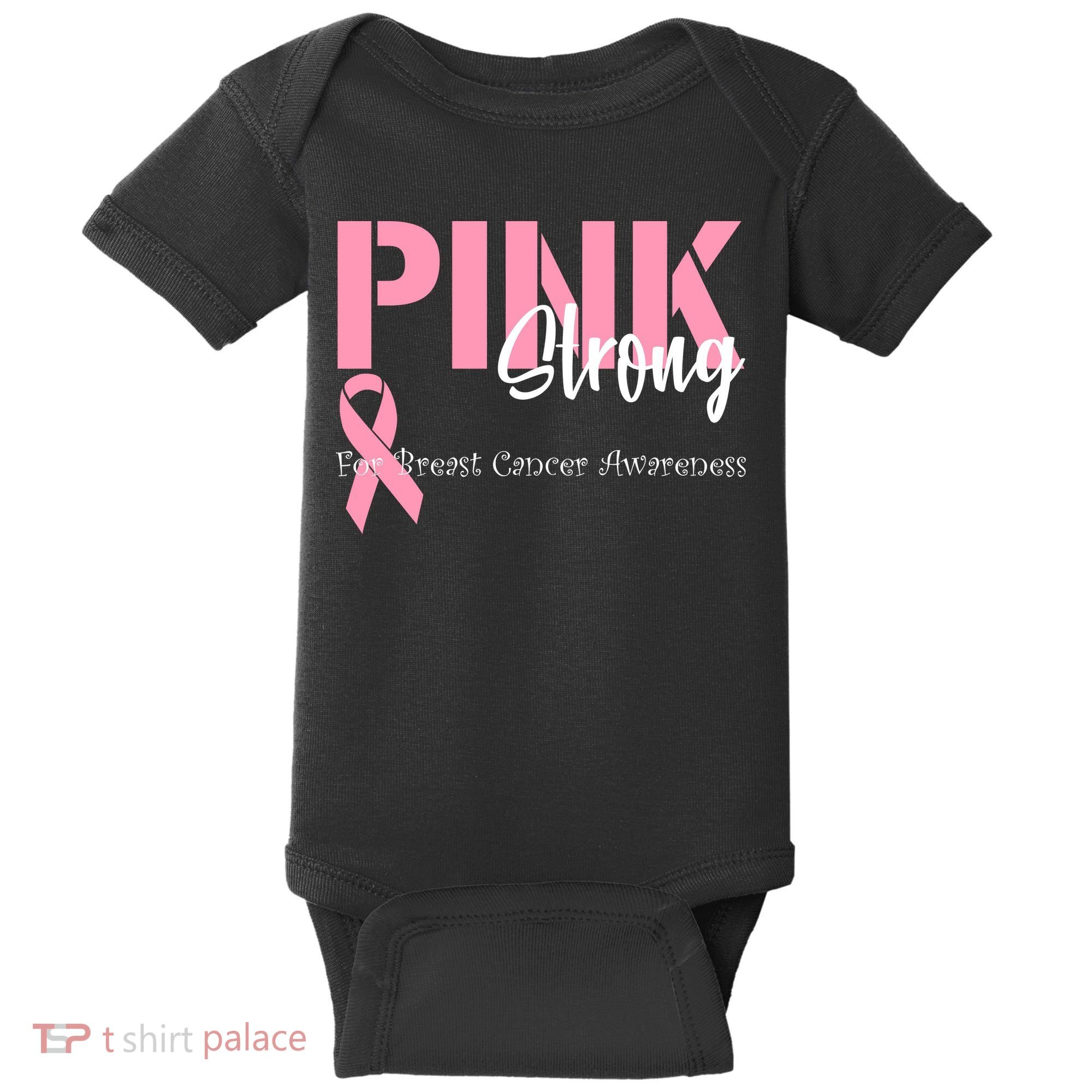 Pink And Strong Breast Cancer Awareness Baby Bodysuit