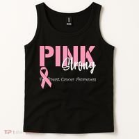 Pink And Strong Breast Cancer Awareness Tank Top thumb 2