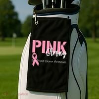 Pink And Strong Breast Cancer Awareness Golf Towel thumb 2