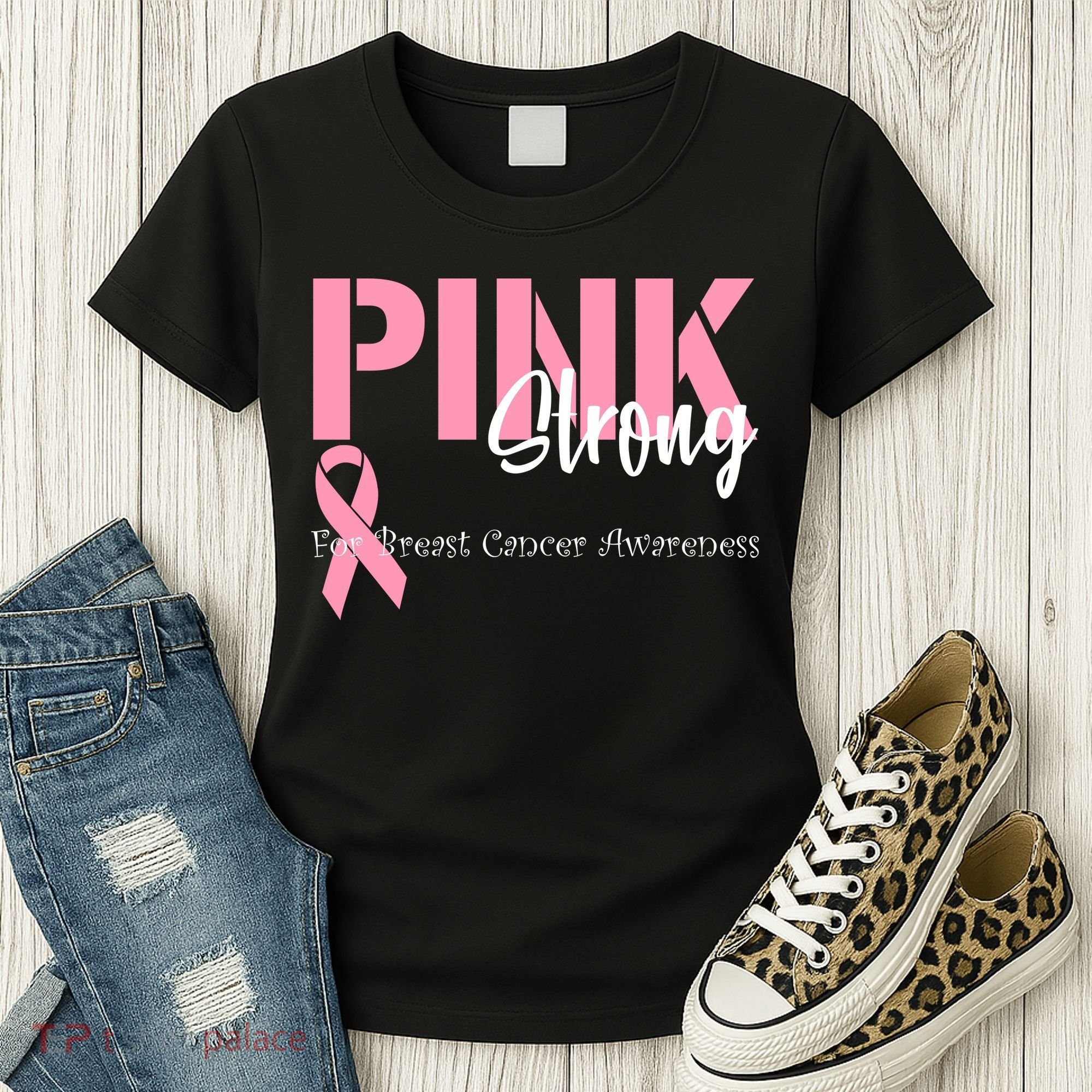 Pink And Strong Breast Cancer Awareness Women's T-Shirt