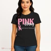 Pink And Strong Breast Cancer Awareness Women's T-Shirt thumb 4
