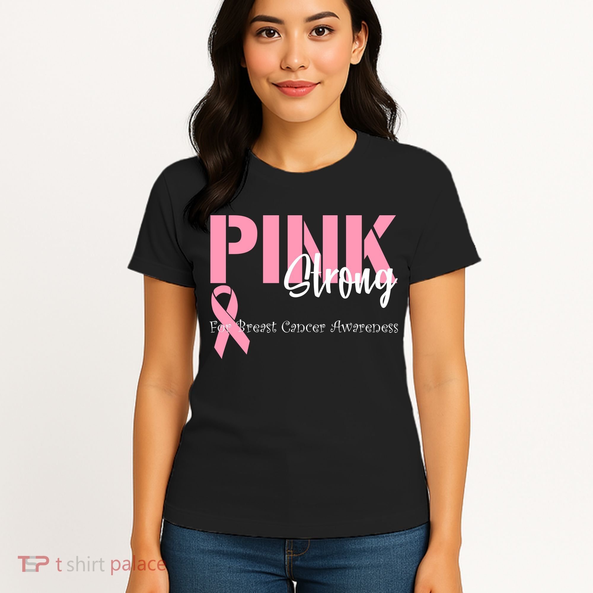 Pink And Strong Breast Cancer Awareness Women's T-Shirt