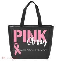 Pink And Strong Breast Cancer Awareness Tote Bag thumb 0