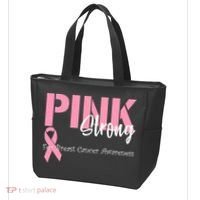 Pink And Strong Breast Cancer Awareness Tote Bag thumb 3