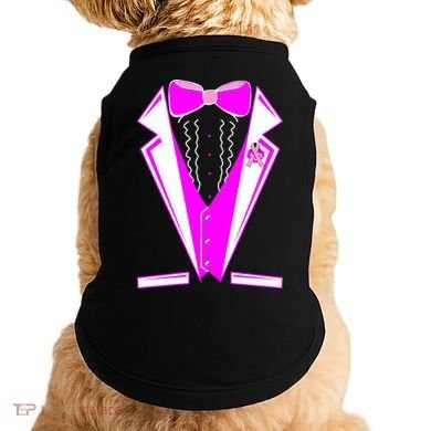 Pink Breast Cancer Tuxedo Doggie Tank