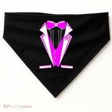 Pink Breast Cancer Tuxedo USA-Made Doggie Bandana
