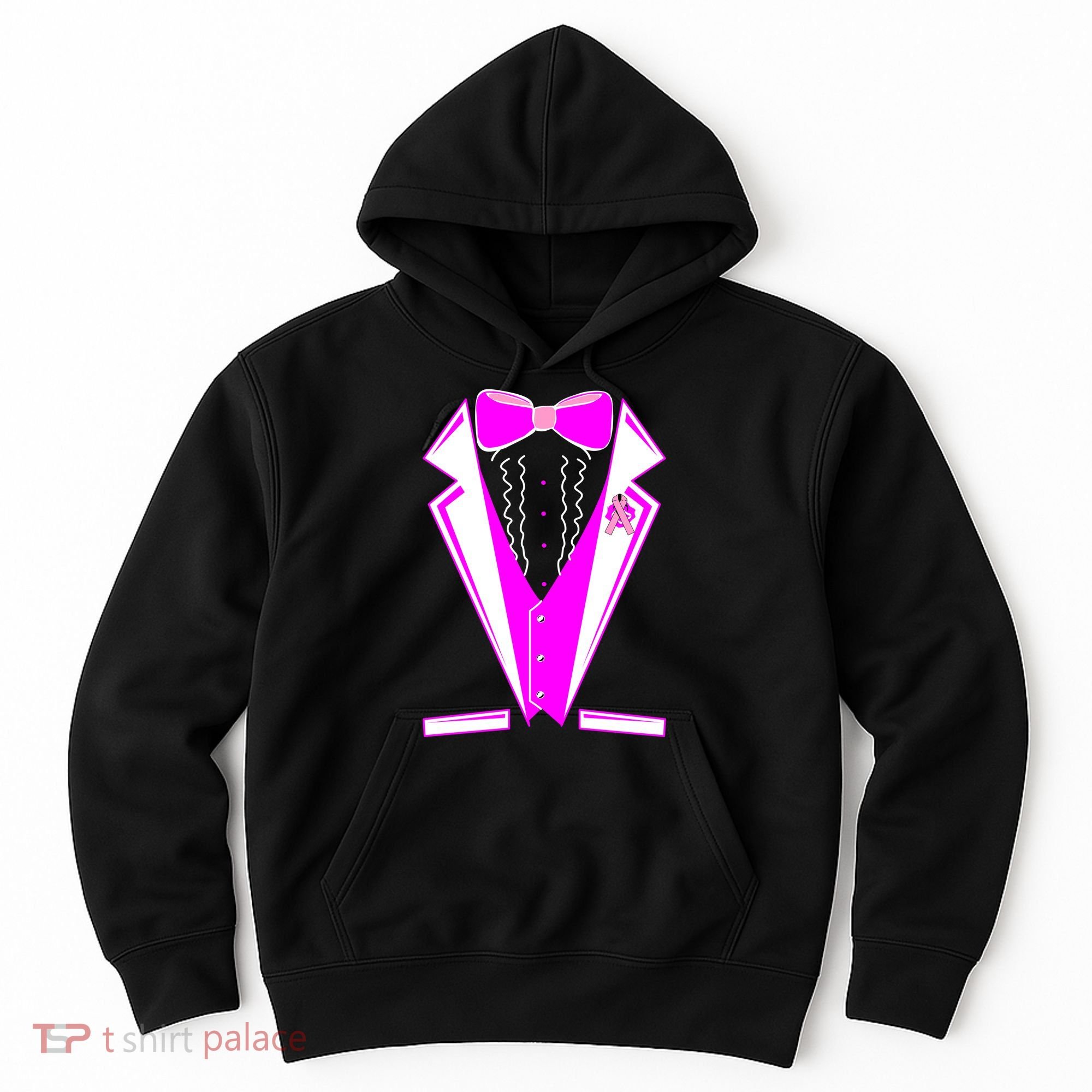 Pink Breast Cancer Tuxedo Hoodie
