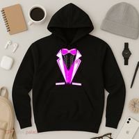 Pink Breast Cancer Tuxedo Hoodie thumb 3