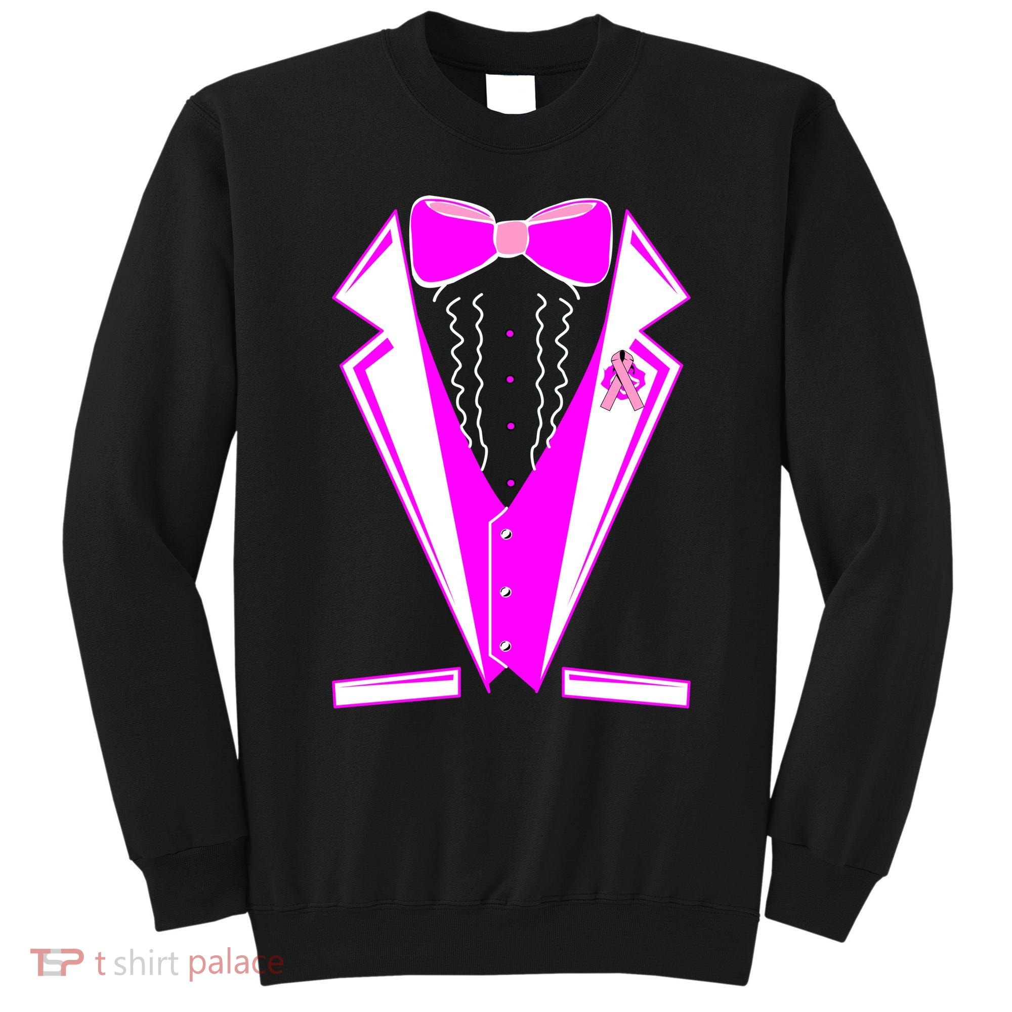 Pink Breast Cancer Tuxedo Sweatshirt