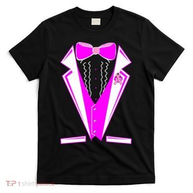 Pink Breast Cancer Tuxedo T-Shirt