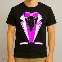 Pink Breast Cancer Tuxedo T-Shirt thumb 3