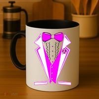 Pink Breast Cancer Tuxedo Coffee Mug thumb 4