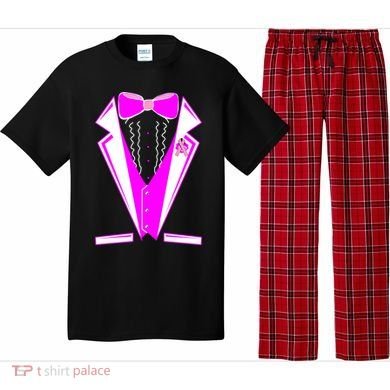Pink Breast Cancer Tuxedo Pajama Set