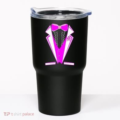 Pink Breast Cancer Tuxedo Tumbler