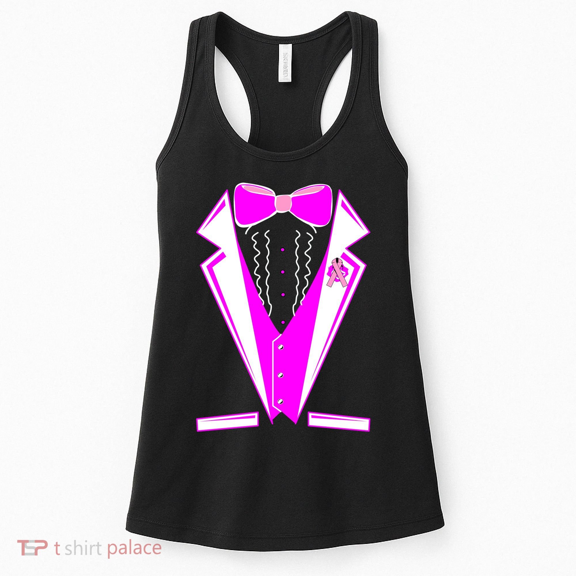 Pink Breast Cancer Tuxedo Women's Tank Top