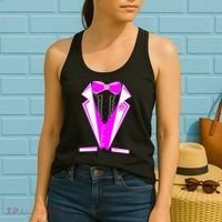 Pink Breast Cancer Tuxedo Women's Tank Top thumb 2