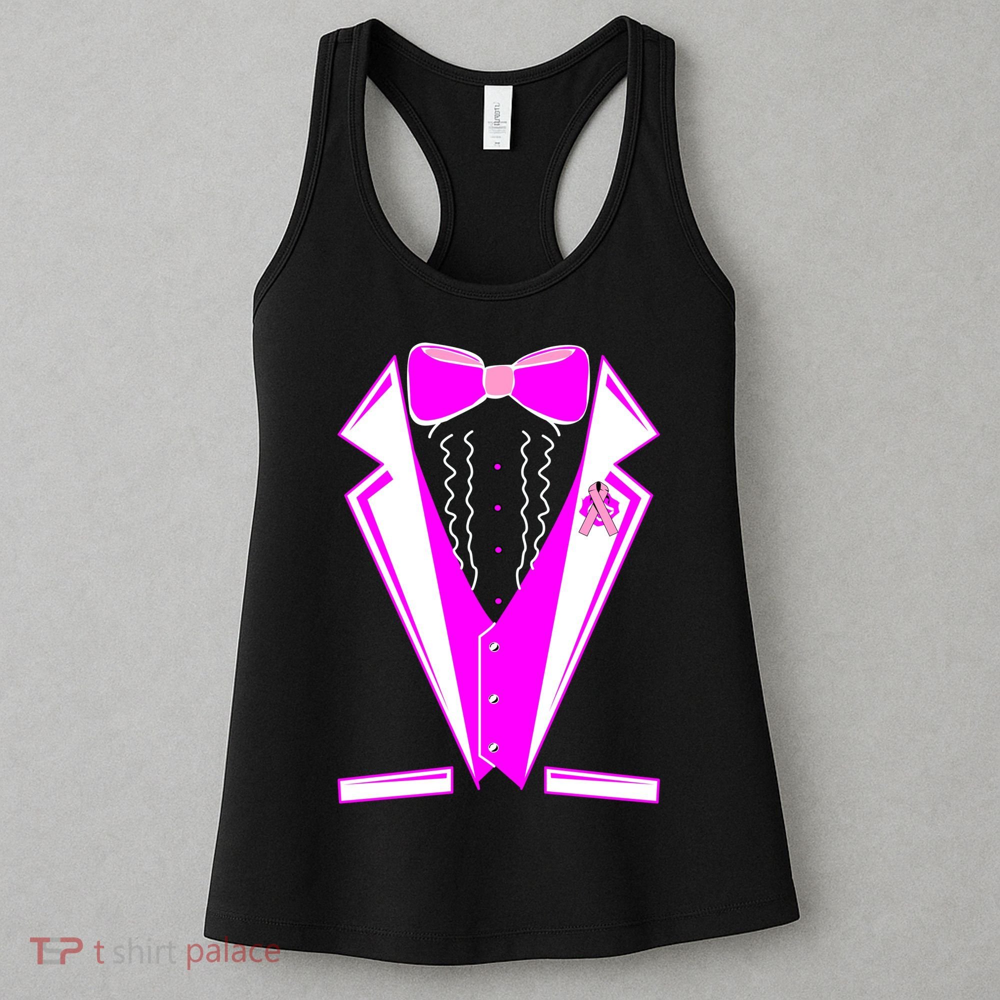 Pink Breast Cancer Tuxedo Women's Tank Top