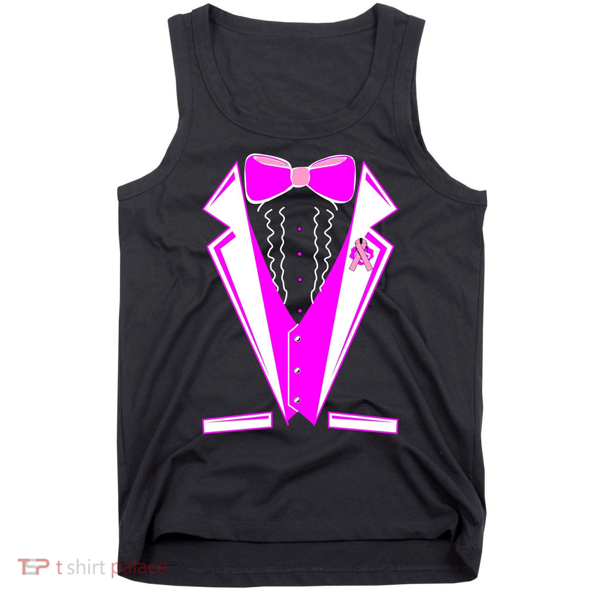 Pink Breast Cancer Tuxedo Tank Top