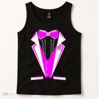 Pink Breast Cancer Tuxedo Tank Top thumb 2